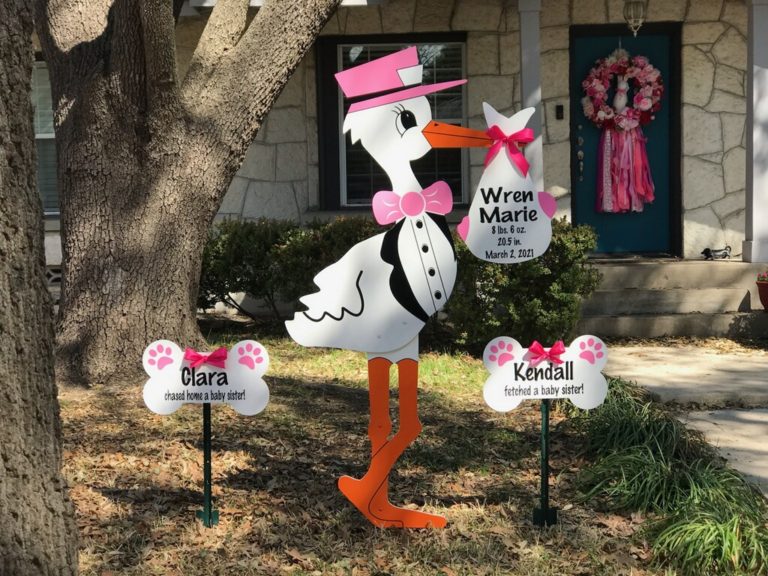 Stork Rental Signs - Baton Rouge, LA - Baton Rouge Stork And Birthday Signs