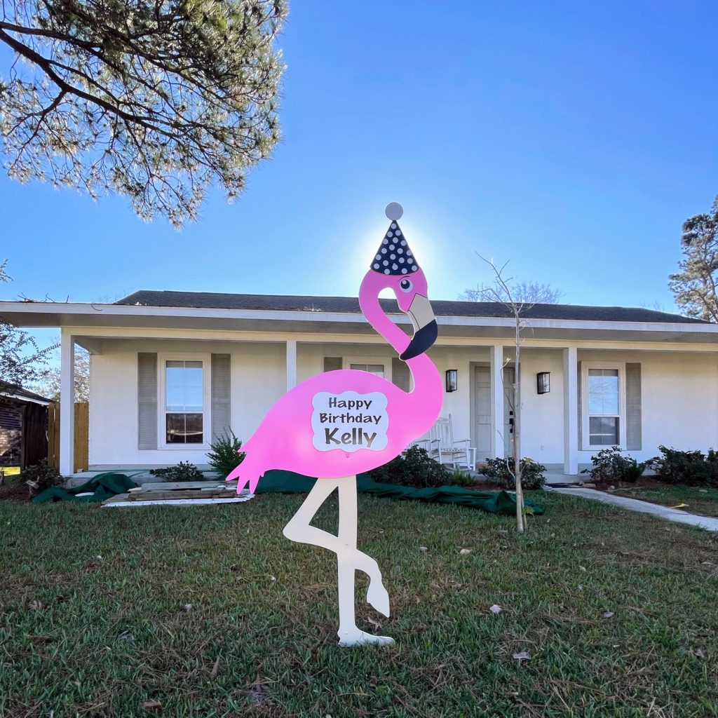 Birthday Flamingo Yard Sign