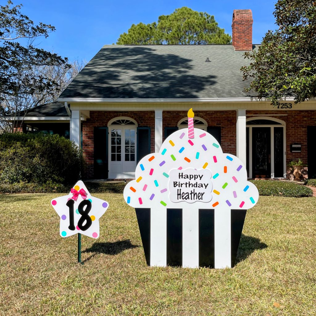 Birthday Cupcake Yard Sign